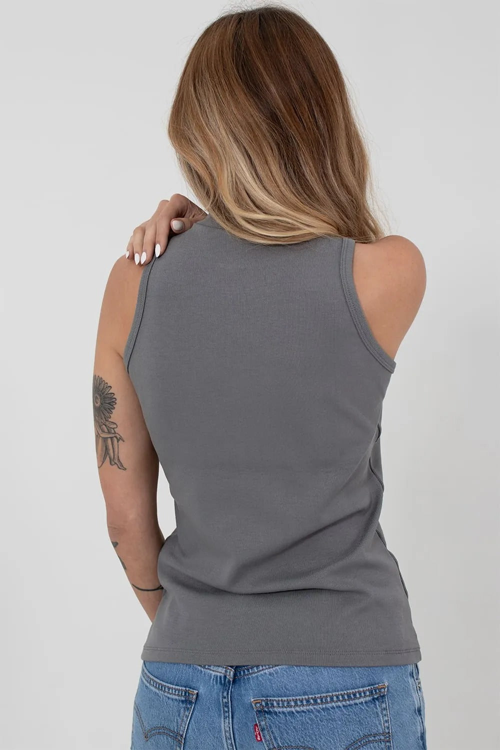 Regata Canelada Casual Gola Alta Viscose Feminina